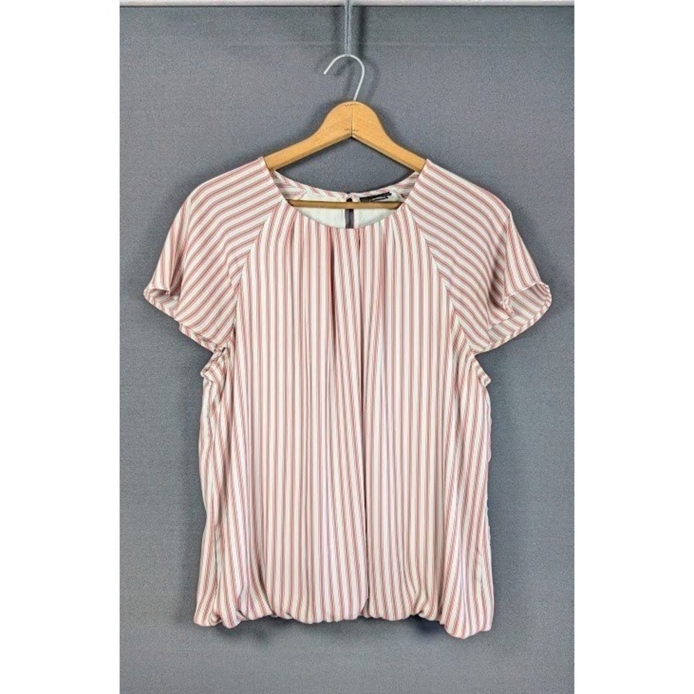 Liz Claiborne Career Top Womens Size XL Bubble Hem Feminine Pleat Office Flowy